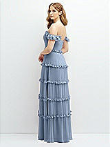 Alt View 3 Thumbnail - Cloudy Tiered Chiffon Maxi A-line Dress with Convertible Ruffle Straps