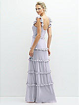 Rear View Thumbnail - Silver Dove Tiered Chiffon Maxi A-line Dress with Convertible Ruffle Straps