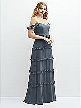 Alt View 2 Thumbnail - Silverstone Tiered Chiffon Maxi A-line Dress with Convertible Ruffle Straps