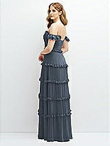 Alt View 3 Thumbnail - Silverstone Tiered Chiffon Maxi A-line Dress with Convertible Ruffle Straps