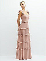 Side View Thumbnail - Toasted Sugar Tiered Chiffon Maxi A-line Dress with Convertible Ruffle Straps