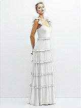 Side View Thumbnail - White Tiered Chiffon Maxi A-line Dress with Convertible Ruffle Straps