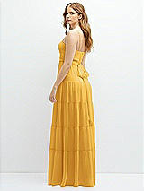Rear View Thumbnail - NYC Yellow Modern Regency Chiffon Tiered Maxi Dress with Tie-Back