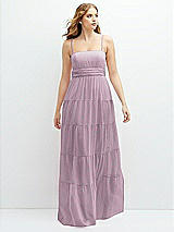 Front View Thumbnail - Suede Rose Modern Regency Chiffon Tiered Maxi Dress with Tie-Back