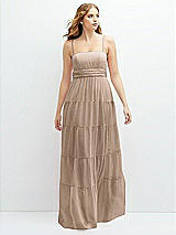 Front View Thumbnail - Topaz Modern Regency Chiffon Tiered Maxi Dress with Tie-Back