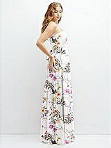 Side View Thumbnail - Butterfly Botanica Ivory Modern Regency Chiffon Tiered Maxi Dress with Tie-Back
