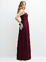 Side View Thumbnail - Cabernet Modern Regency Chiffon Tiered Maxi Dress with Tie-Back