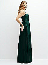 Side View Thumbnail - Evergreen Modern Regency Chiffon Tiered Maxi Dress with Tie-Back