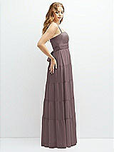 Side View Thumbnail - French Truffle Modern Regency Chiffon Tiered Maxi Dress with Tie-Back