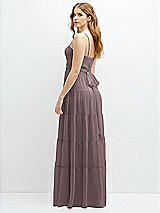 Rear View Thumbnail - French Truffle Modern Regency Chiffon Tiered Maxi Dress with Tie-Back