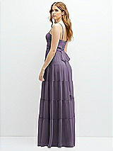 Rear View Thumbnail - Lavender Modern Regency Chiffon Tiered Maxi Dress with Tie-Back