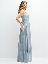 Side View Thumbnail - Mist Modern Regency Chiffon Tiered Maxi Dress with Tie-Back