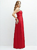 Side View Thumbnail - Parisian Red Modern Regency Chiffon Tiered Maxi Dress with Tie-Back