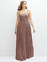 Front View Thumbnail - Sienna Modern Regency Chiffon Tiered Maxi Dress with Tie-Back