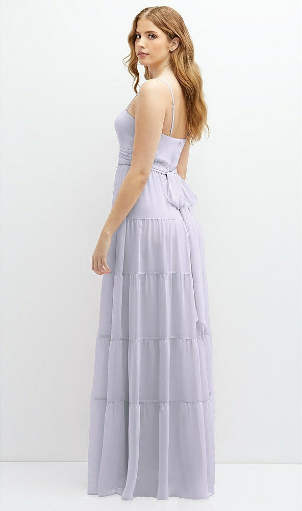 Back View - Silver Dove Modern Regency Chiffon Tiered Maxi Dress with Tie-Back