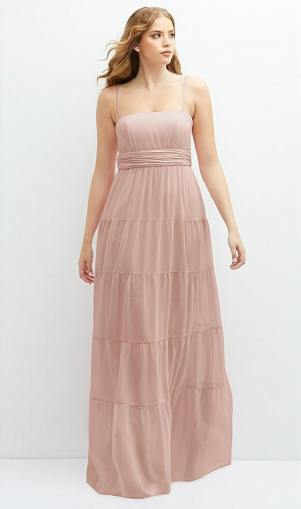 Front View - Toasted Sugar Modern Regency Chiffon Tiered Maxi Dress with Tie-Back