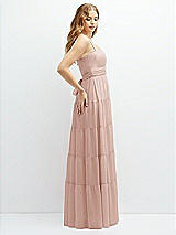 Side View Thumbnail - Toasted Sugar Modern Regency Chiffon Tiered Maxi Dress with Tie-Back