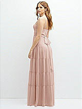 Rear View Thumbnail - Toasted Sugar Modern Regency Chiffon Tiered Maxi Dress with Tie-Back