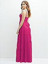 Rear View Thumbnail - Think Pink Modern Regency Chiffon Tiered Maxi Dress with Tie-Back