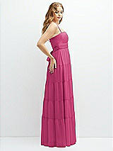 Side View Thumbnail - Tea Rose Modern Regency Chiffon Tiered Maxi Dress with Tie-Back