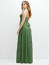 Rear View Thumbnail - Vineyard Green Modern Regency Chiffon Tiered Maxi Dress with Tie-Back