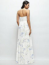 Rear View Thumbnail - Bleu Garden Strapless Chiffon Maxi Dress with Oversized Bow Bodice