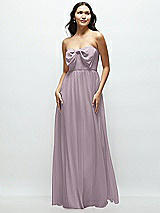 Front View Thumbnail - Lilac Dusk Strapless Chiffon Maxi Dress with Oversized Bow Bodice