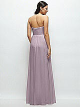 Rear View Thumbnail - Lilac Dusk Strapless Chiffon Maxi Dress with Oversized Bow Bodice