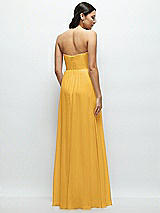Rear View Thumbnail - NYC Yellow Strapless Chiffon Maxi Dress with Oversized Bow Bodice