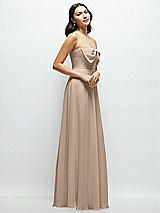 Side View Thumbnail - Topaz Strapless Chiffon Maxi Dress with Oversized Bow Bodice