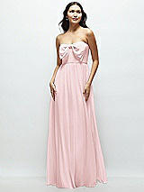 Front View Thumbnail - Ballet Pink Strapless Chiffon Maxi Dress with Oversized Bow Bodice