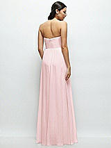 Rear View Thumbnail - Ballet Pink Strapless Chiffon Maxi Dress with Oversized Bow Bodice