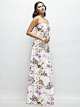 Side View Thumbnail - Butterfly Botanica Ivory Strapless Chiffon Maxi Dress with Oversized Bow Bodice
