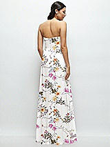 Rear View Thumbnail - Butterfly Botanica Ivory Strapless Chiffon Maxi Dress with Oversized Bow Bodice