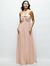 Front View Thumbnail - Cameo Strapless Chiffon Maxi Dress with Oversized Bow Bodice