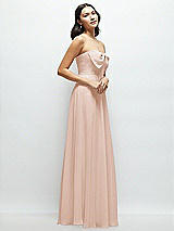 Side View Thumbnail - Cameo Strapless Chiffon Maxi Dress with Oversized Bow Bodice