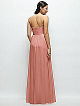 Rear View Thumbnail - Desert Rose Strapless Chiffon Maxi Dress with Oversized Bow Bodice