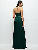 Rear View Thumbnail - Evergreen Strapless Chiffon Maxi Dress with Oversized Bow Bodice