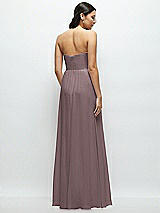 Rear View Thumbnail - French Truffle Strapless Chiffon Maxi Dress with Oversized Bow Bodice