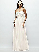 Front View Thumbnail - Ivory Strapless Chiffon Maxi Dress with Oversized Bow Bodice