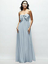 Front View Thumbnail - Mist Strapless Chiffon Maxi Dress with Oversized Bow Bodice