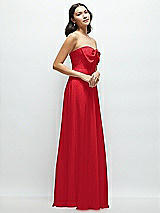 Side View Thumbnail - Parisian Red Strapless Chiffon Maxi Dress with Oversized Bow Bodice