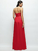 Rear View Thumbnail - Parisian Red Strapless Chiffon Maxi Dress with Oversized Bow Bodice