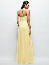 Rear View Thumbnail - Pale Yellow Strapless Chiffon Maxi Dress with Oversized Bow Bodice
