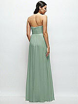 Rear View Thumbnail - Seagrass Strapless Chiffon Maxi Dress with Oversized Bow Bodice