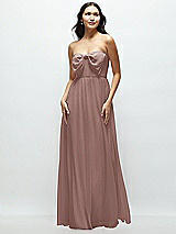 Front View Thumbnail - Sienna Strapless Chiffon Maxi Dress with Oversized Bow Bodice