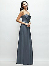 Side View Thumbnail - Silverstone Strapless Chiffon Maxi Dress with Oversized Bow Bodice