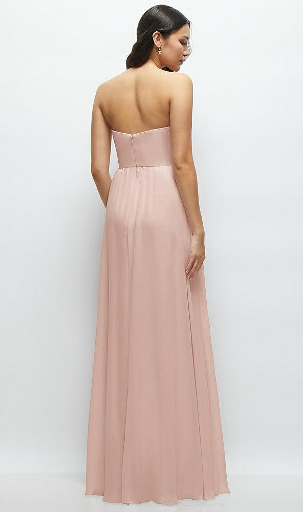 Back View - Toasted Sugar Strapless Chiffon Maxi Dress with Oversized Bow Bodice