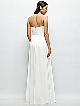 Rear View Thumbnail - White Strapless Chiffon Maxi Dress with Oversized Bow Bodice