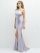 Side View Thumbnail - Silver Dove Asymmetrical Open-Back One-Shoulder Stretch Satin Mermaid Dress